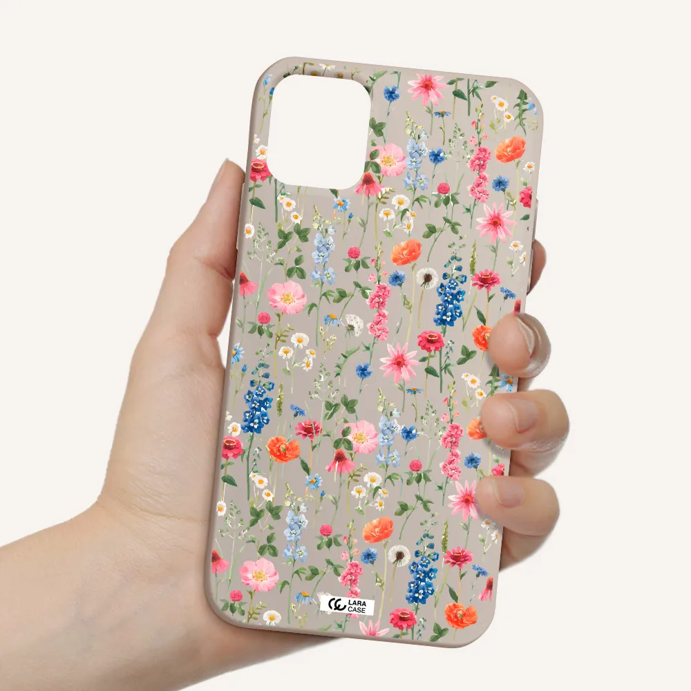 Green Blue Red Flowers Apple iPhone 11 Silicone Stone Case