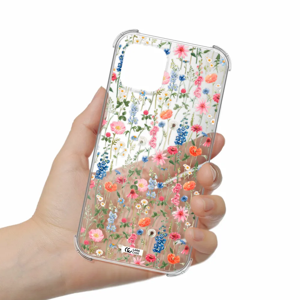 Green Blue Red Flowers Apple iPhone 12 mini Clear PC Case