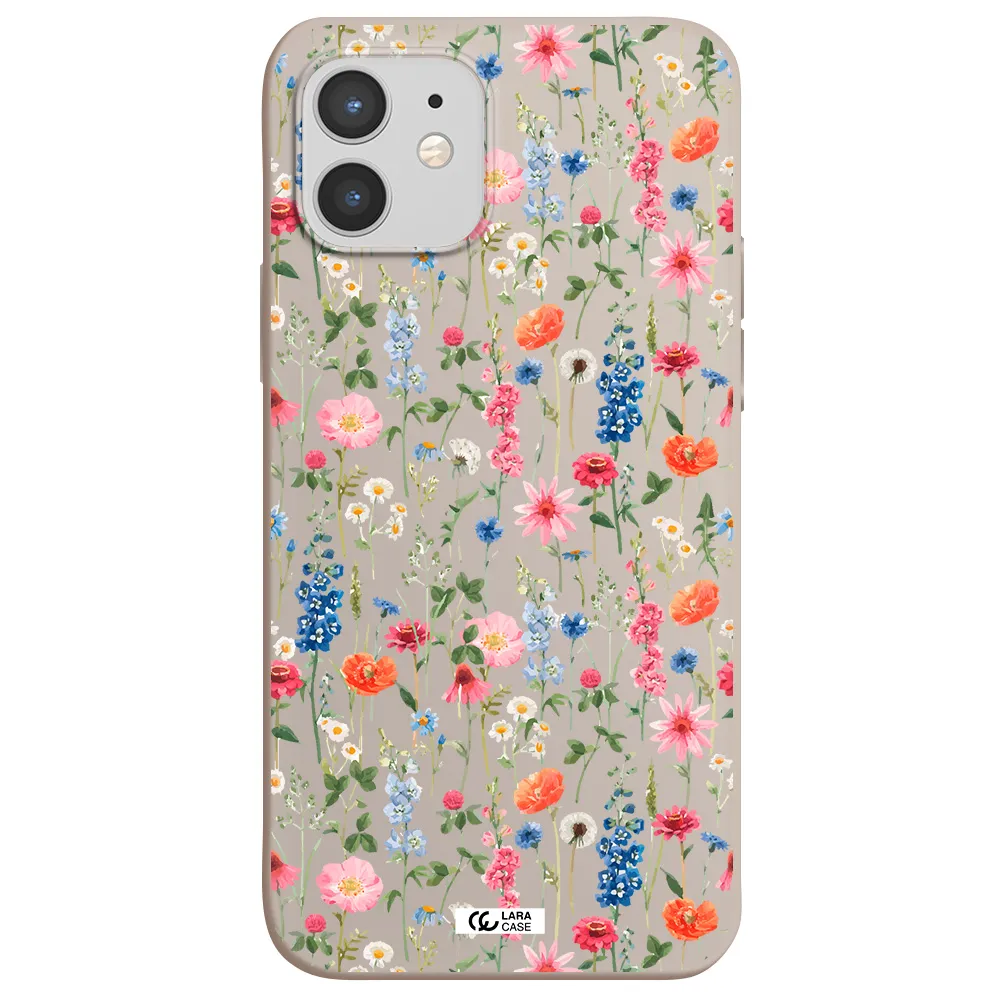 Green Blue Red Flowers Apple iPhone 12 mini Silicone Stone Case