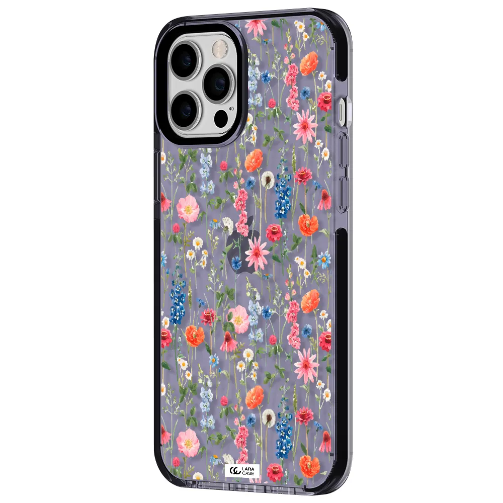 Green Blue Red Flowers Apple iPhone 12 pro max impact Lilac Case