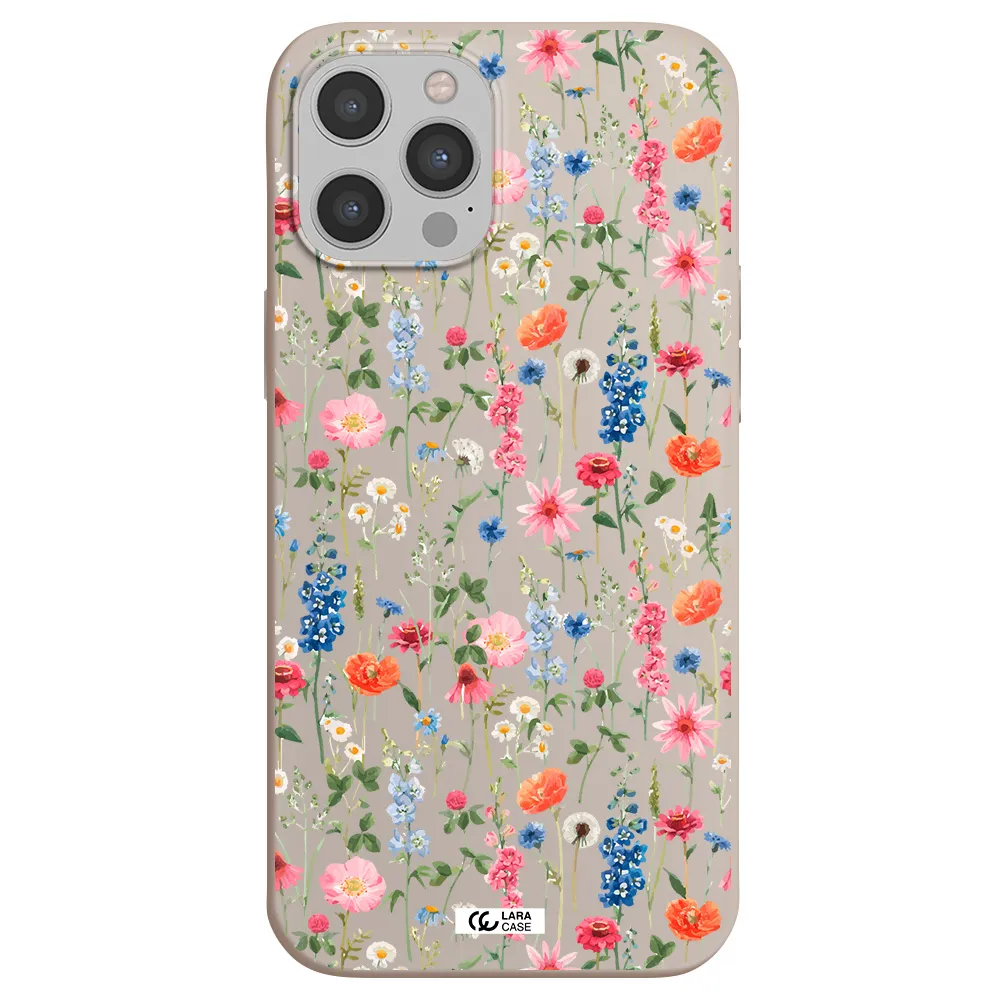 Green Blue Red Flowers Apple iPhone 12 pro max Silicone Stone Case
