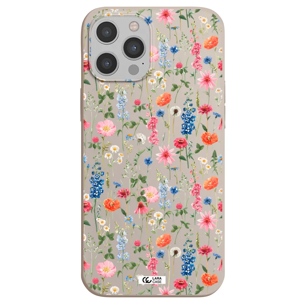 Green Blue Red Flowers Apple iPhone 12 pro Silicone Stone Case
