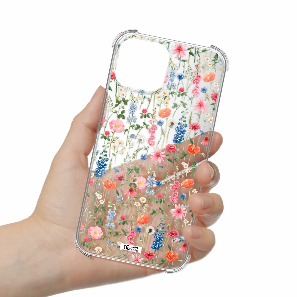 Green Blue Red Flowers Apple iPhone 13 Clear PC Case