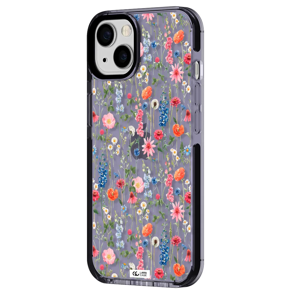 Green Blue Red Flowers Apple iPhone 13 impact Lilac Case