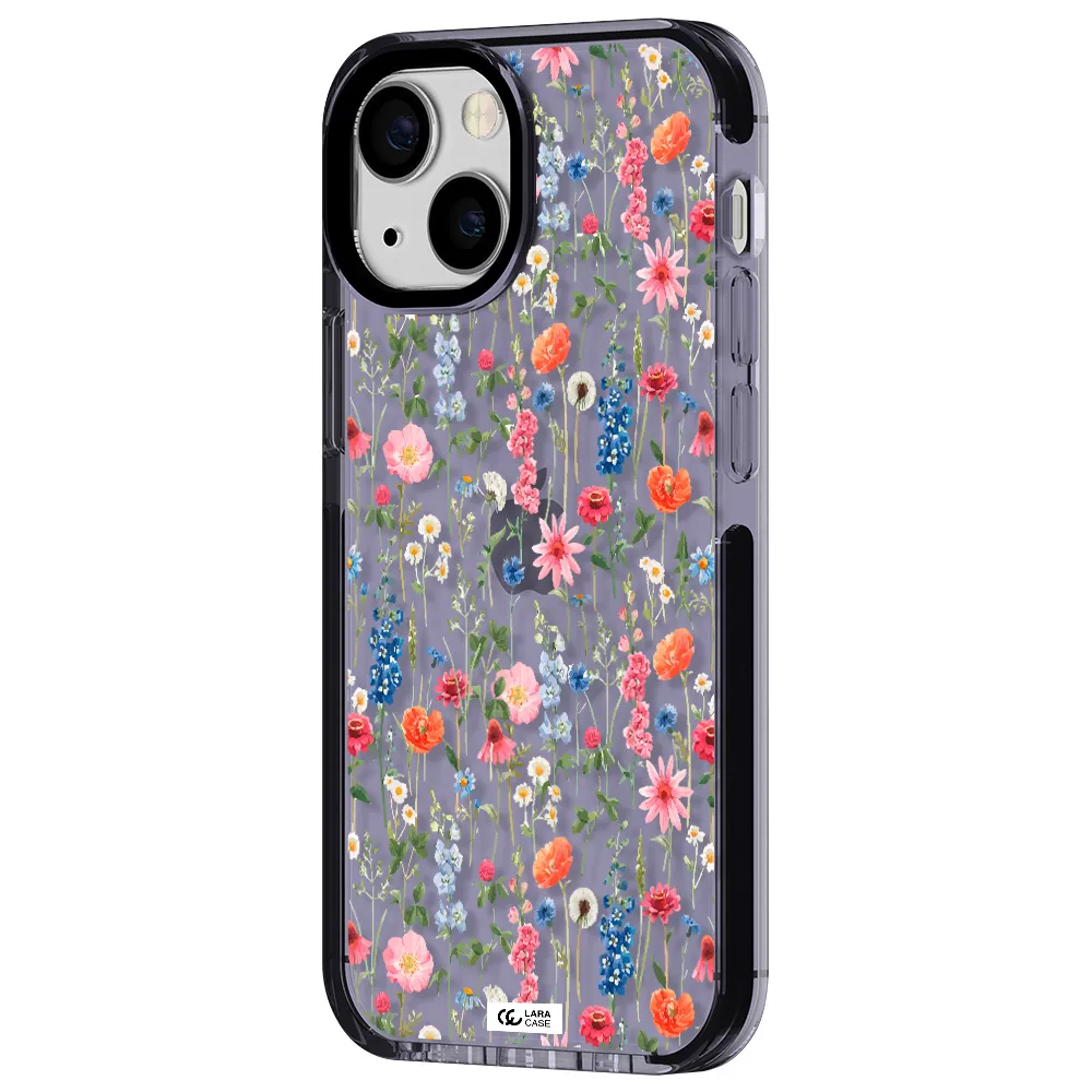 Green Blue Red Flowers Apple iPhone 13 mini impact Lilac Case