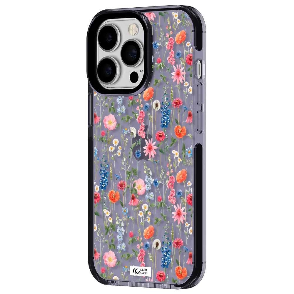 Green Blue Red Flowers Apple iPhone 13 Pro impact Lilac Case