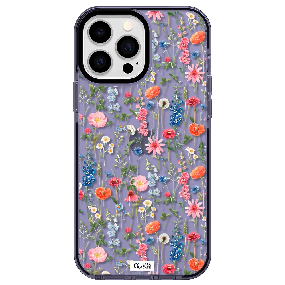 Green Blue Red Flowers Apple iPhone 13 Pro Max impact Lilac Case