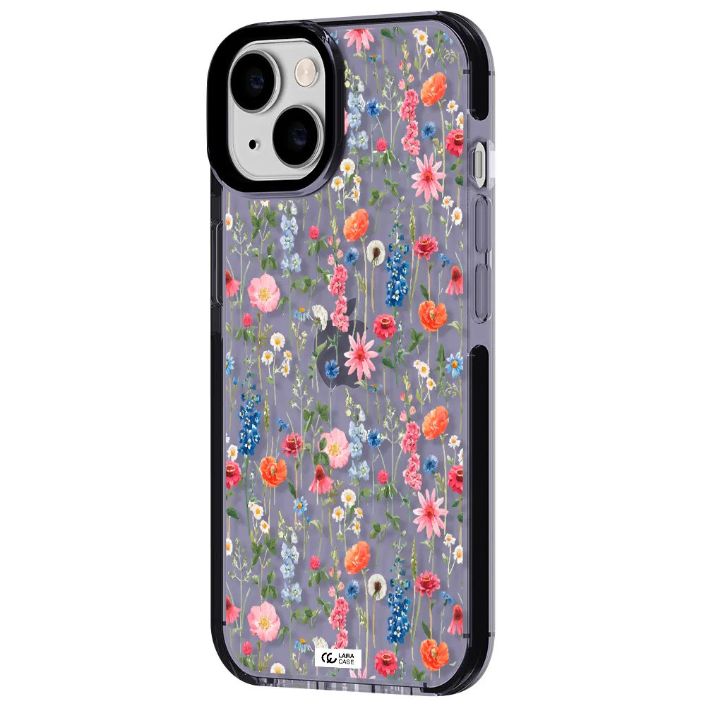 Green Blue Red Flowers Apple iPhone 14 impact Lilac Case