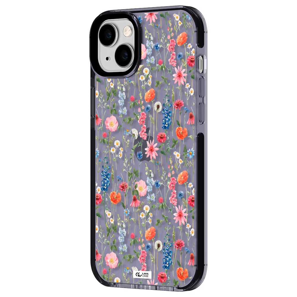 Green Blue Red Flowers Apple iPhone 14 plus impact Lilac Case