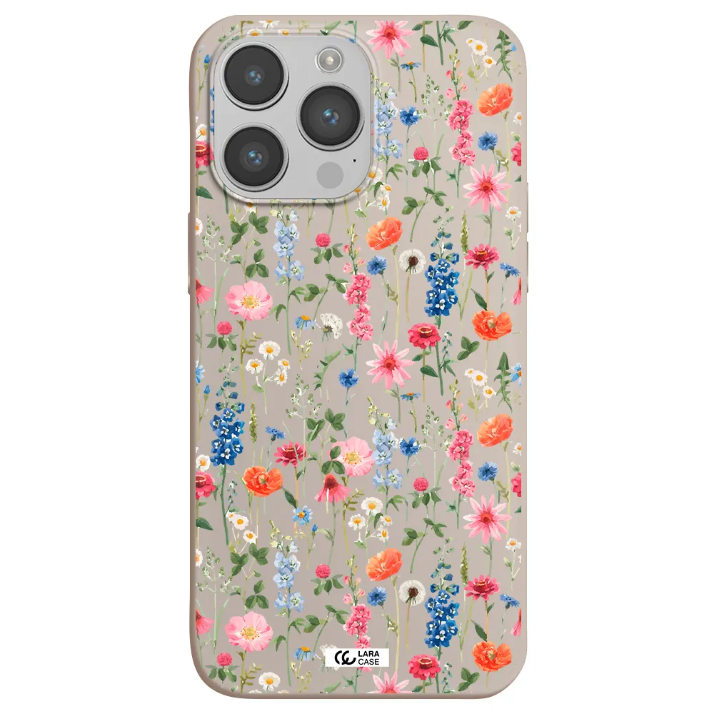 Green Blue Red Flowers Apple iPhone 14 pro max Silicone Stone Case