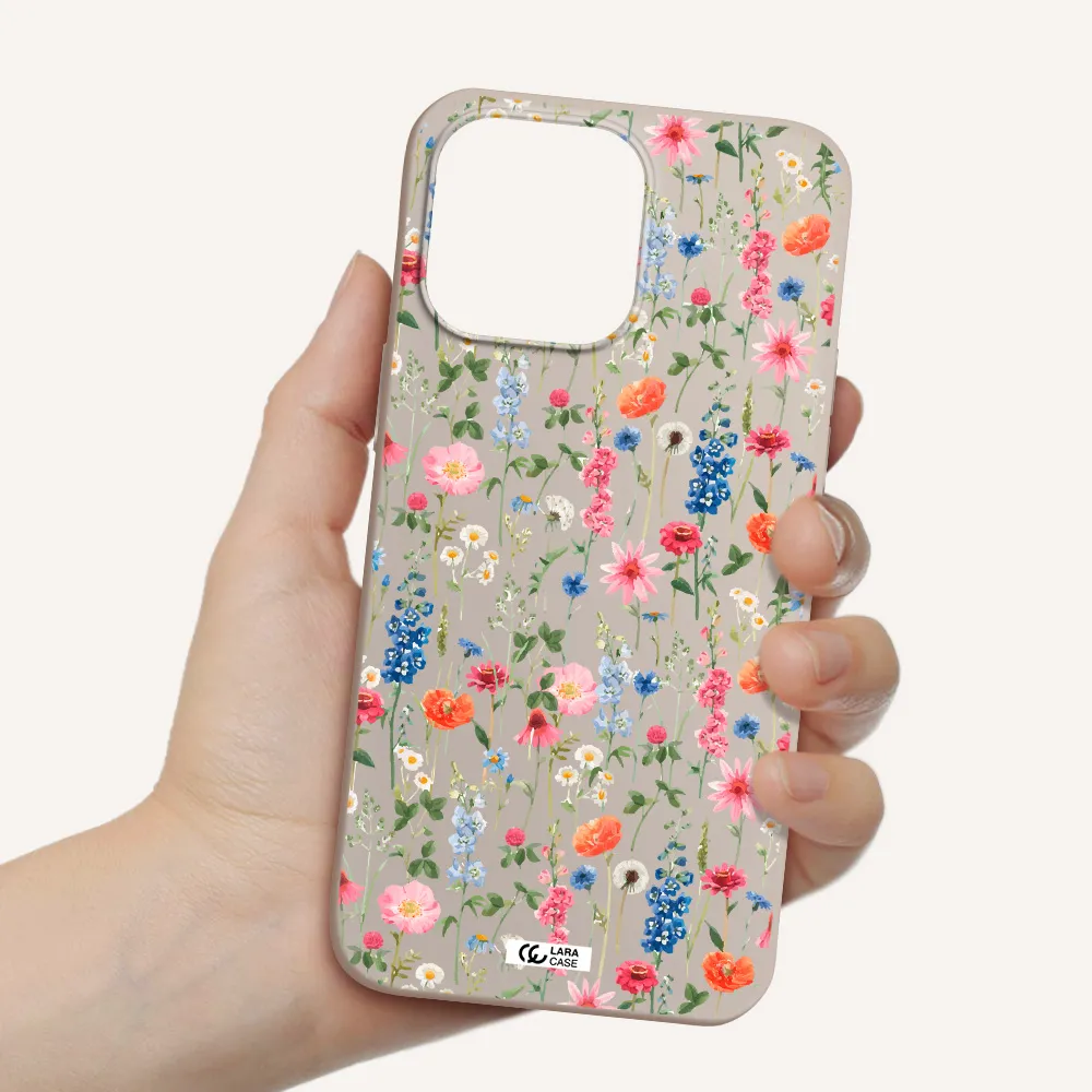 Green Blue Red Flowers Apple iPhone 14 pro max Silicone Stone Case