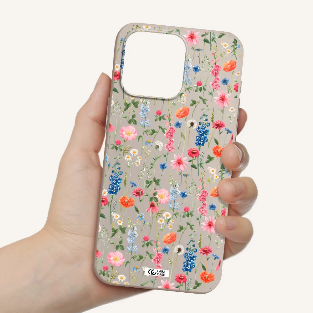 Green Blue Red Flowers Apple Iphone 15 Pro max Silicone Stone Case