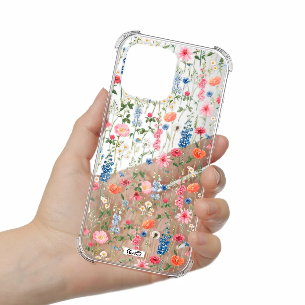 Green Blue Red Flowers Apple Iphone 16 Pro Max Clear Pc Case
