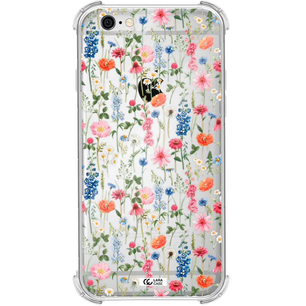 Green Blue Red Flowers Apple iPhone 6 Clear PC Case