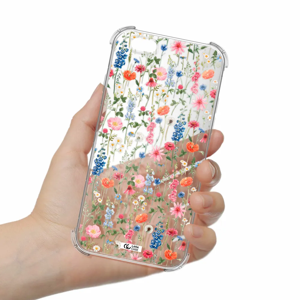 Green Blue Red Flowers Apple iPhone 6 Clear PC Case