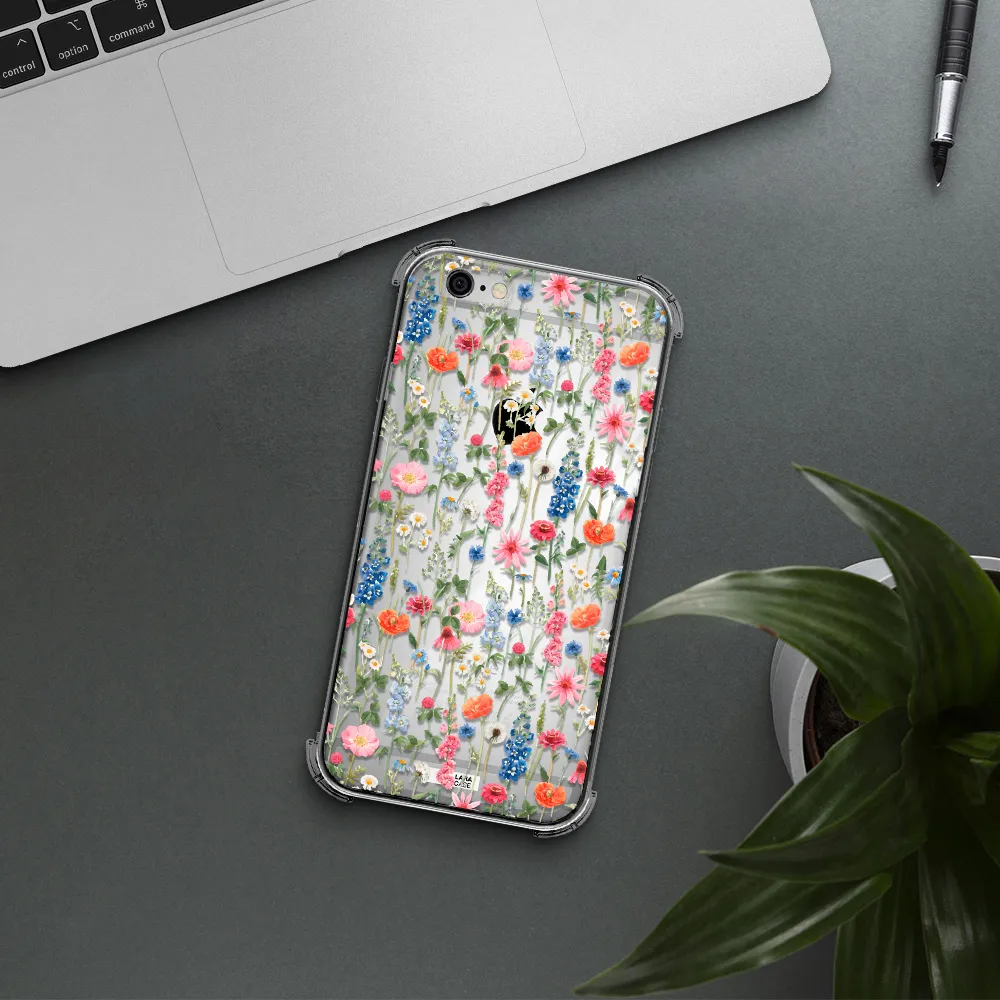 Green Blue Red Flowers Apple iPhone 6 Clear PC Case