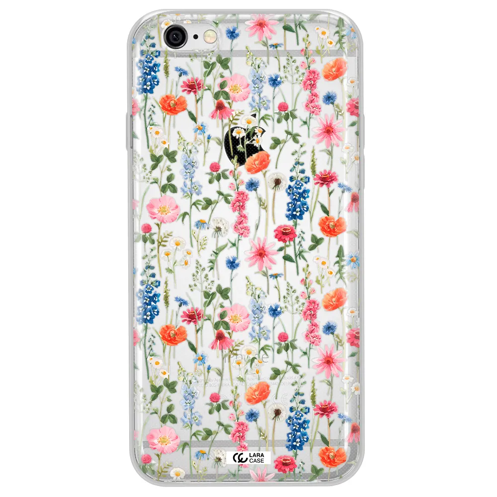 Green Blue Red Flowers Apple iPhone 6 Clear TPU Case