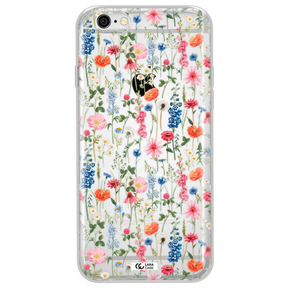 Green Blue Red Flowers Apple iPhone 6 plus Clear TPU Case