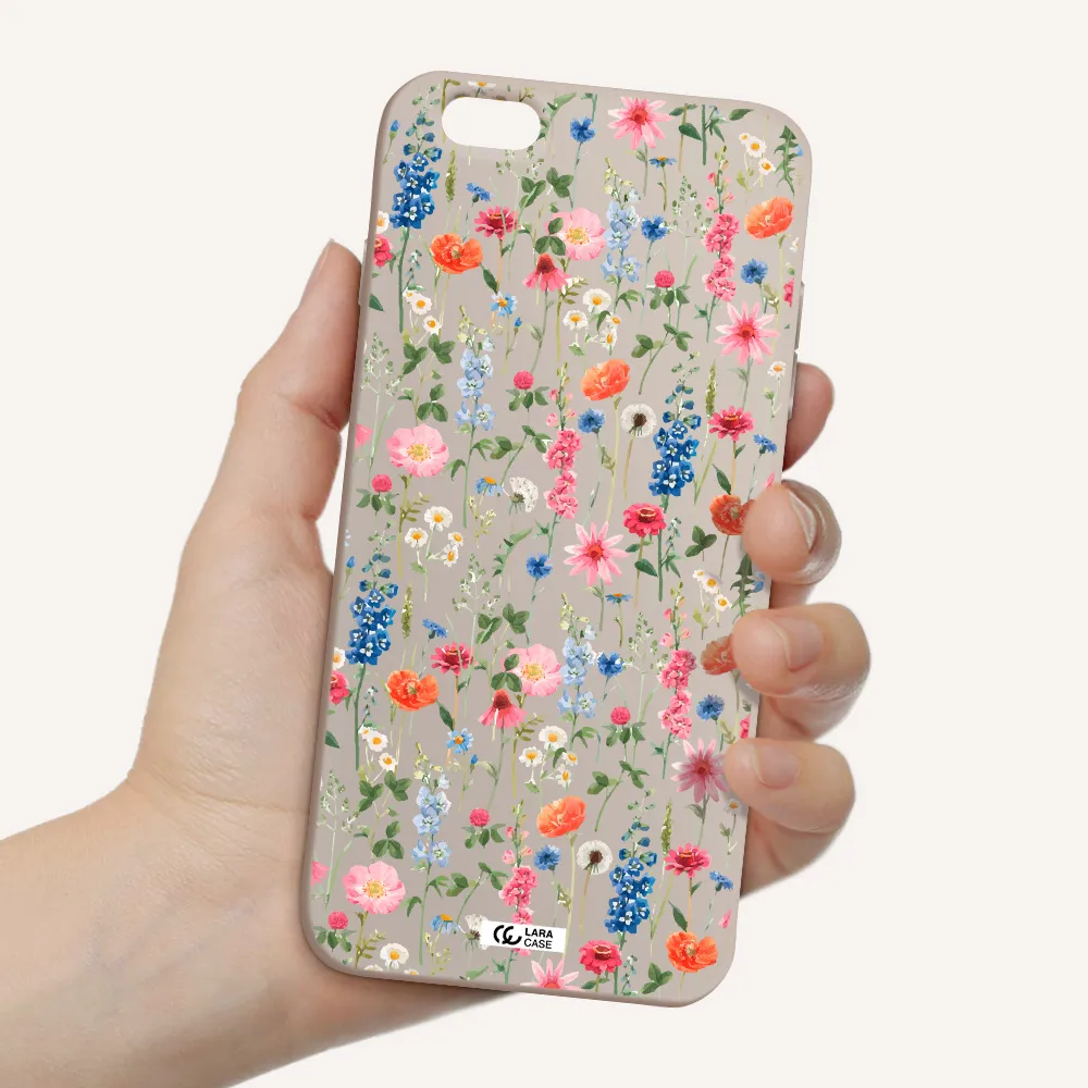 Green Blue Red Flowers Apple iPhone 6 plus Silicone Stone Case