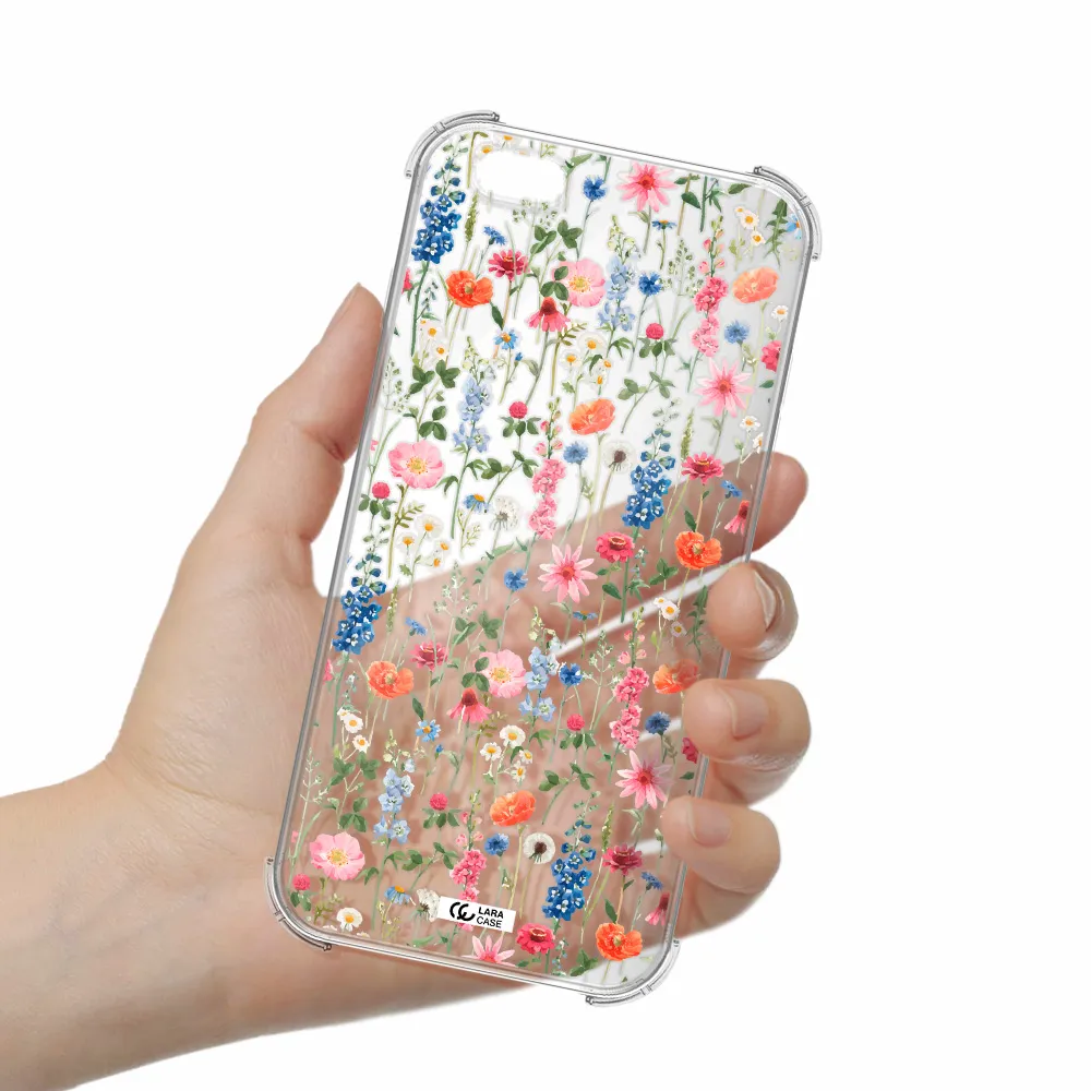 Green Blue Red Flowers Apple iPhone 6 s plus Clear PC Case