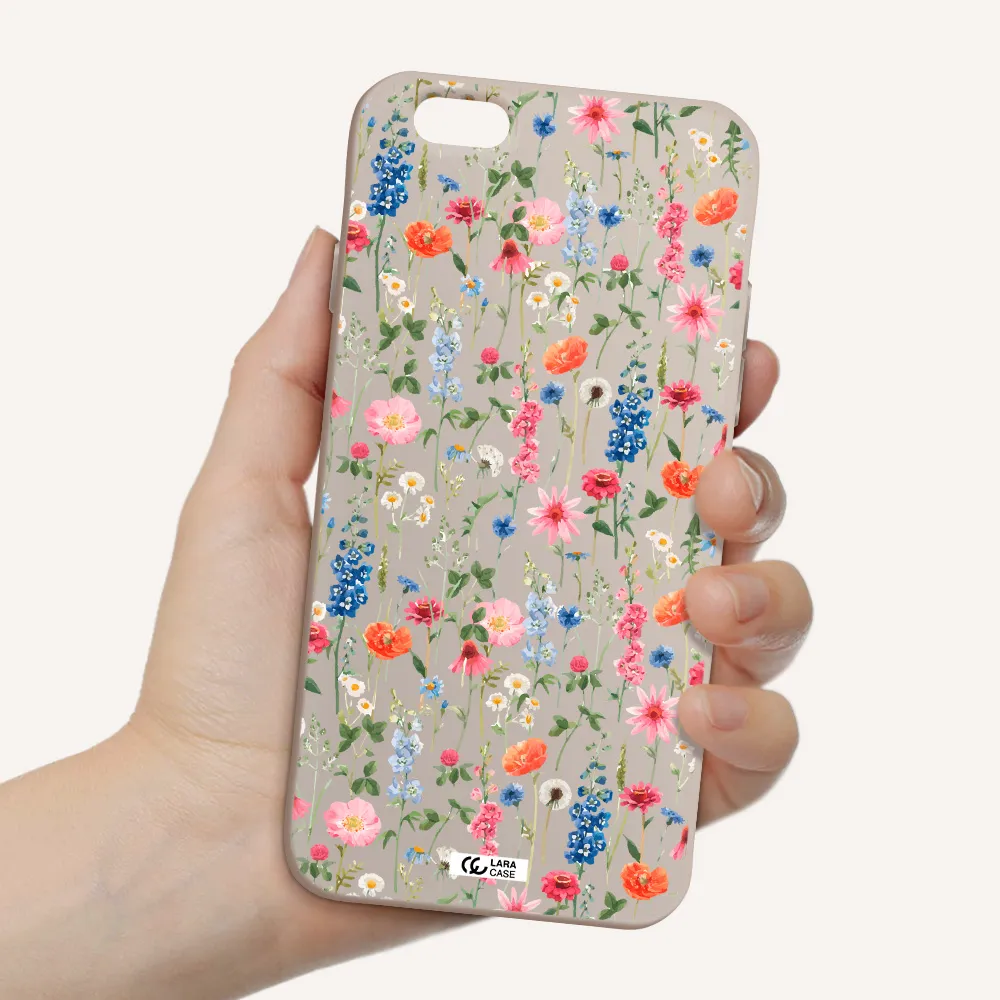 Green Blue Red Flowers Apple iPhone 6 Silicone Stone Case