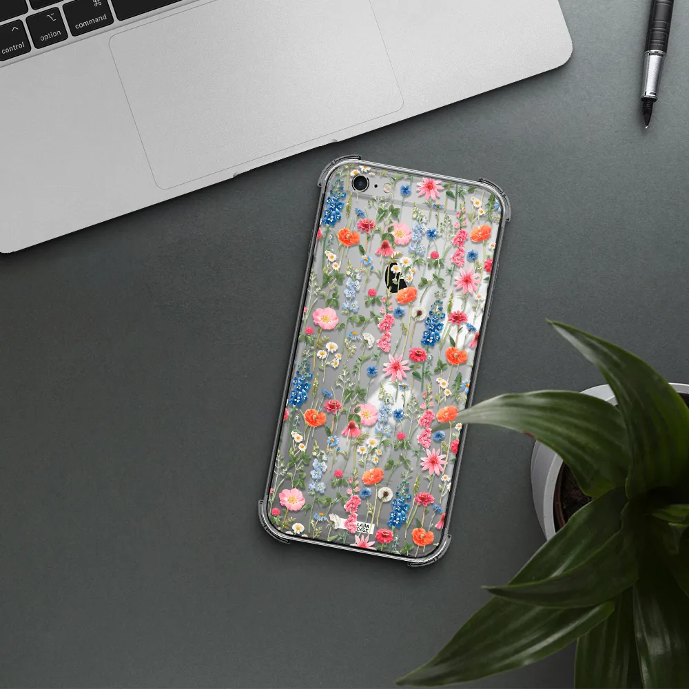Green Blue Red Flowers Apple iPhone 6S Clear PC Case