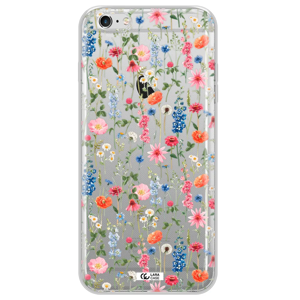 Green Blue Red Flowers Apple iPhone 6S Clear TPU Case