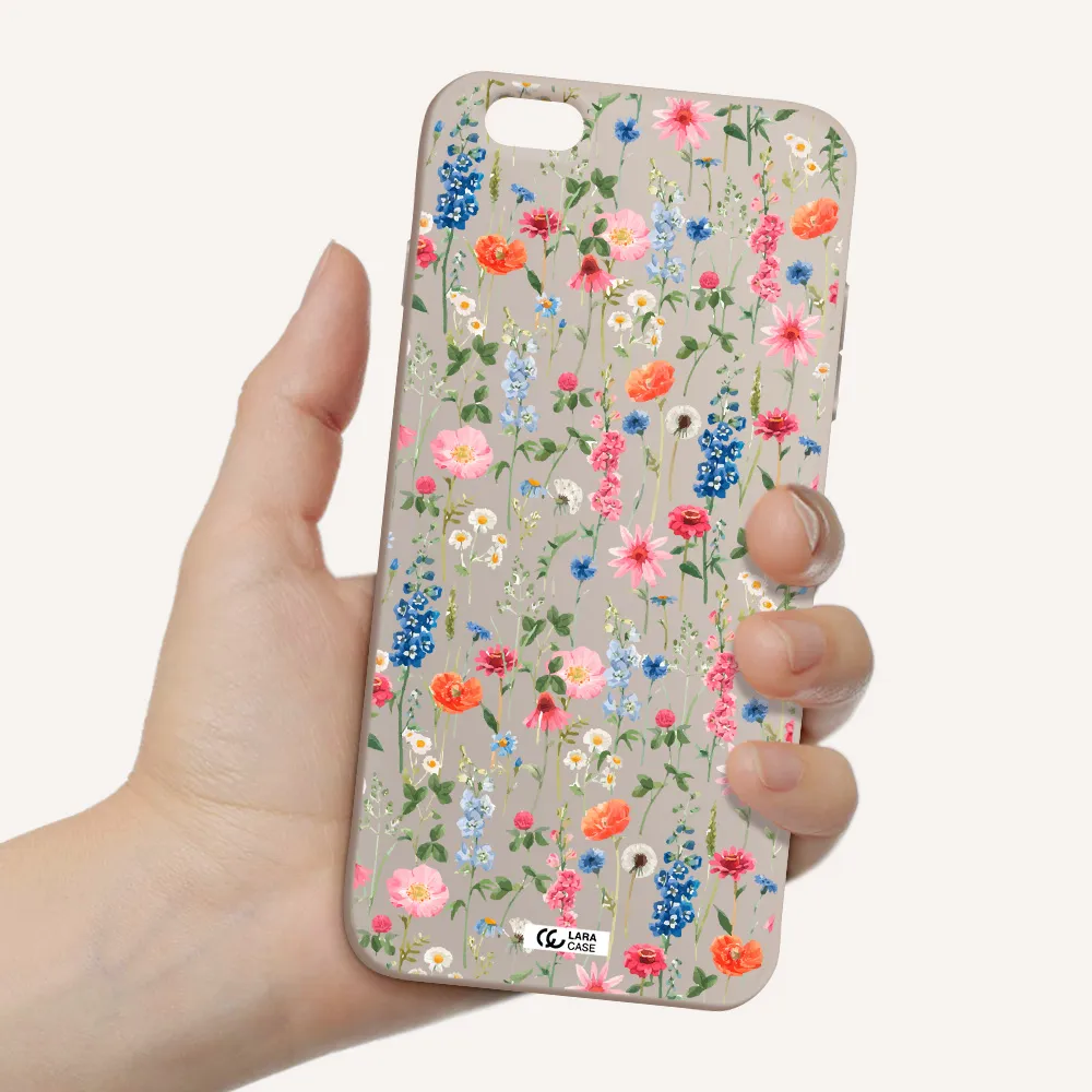 Green Blue Red Flowers Apple iPhone 6S Silicone Stone Case