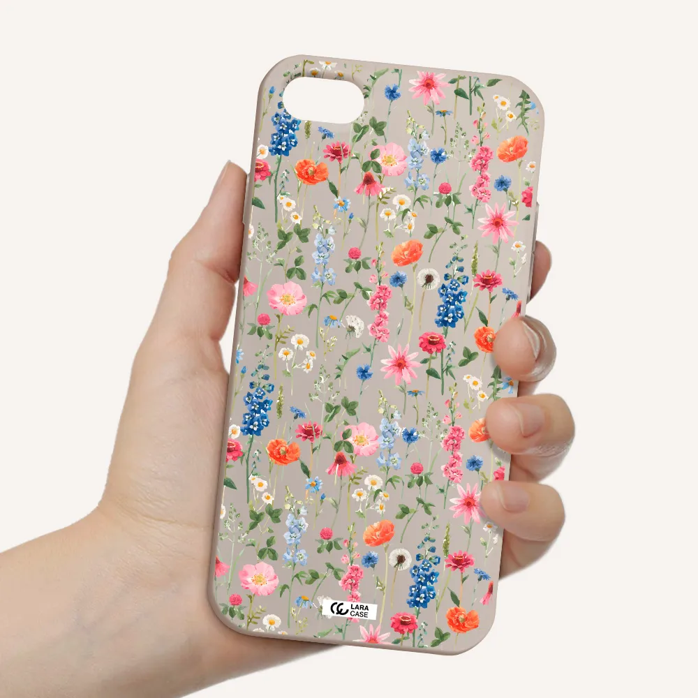 Green Blue Red Flowers Apple iPhone 7 Silicone Stone Case