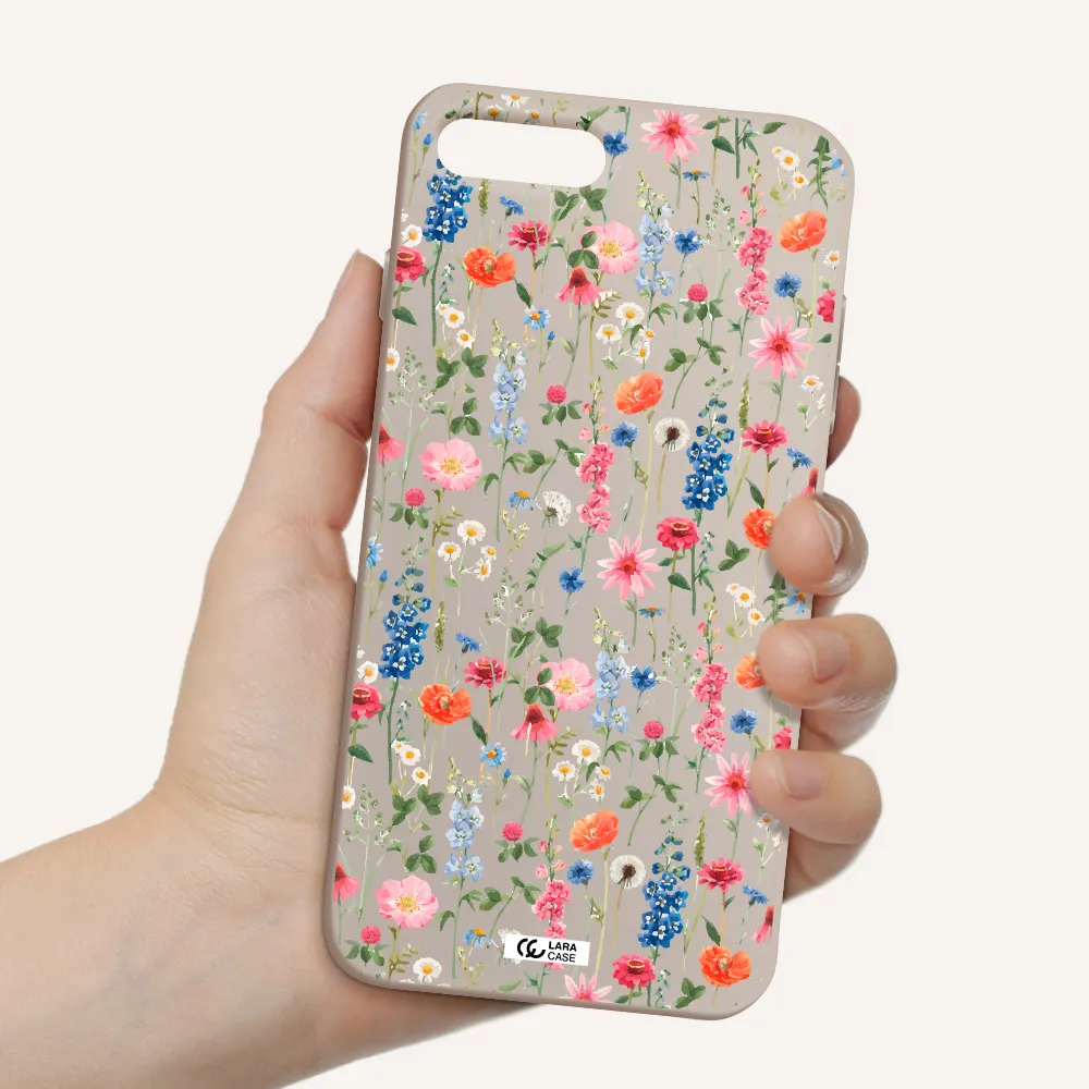Green Blue Red Flowers Apple iPhone 8 plus Silicone Stone Case