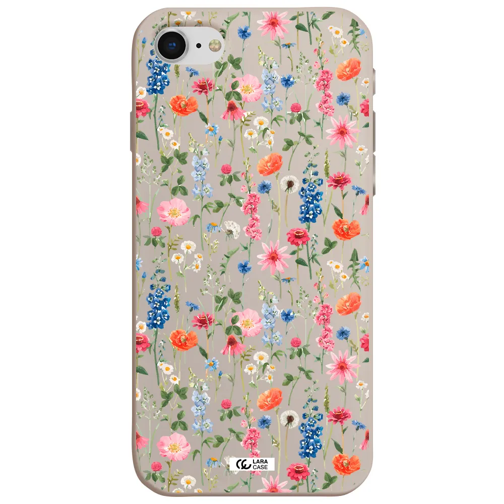 Green Blue Red Flowers Apple iPhone se 2020 Silicone Stone Case