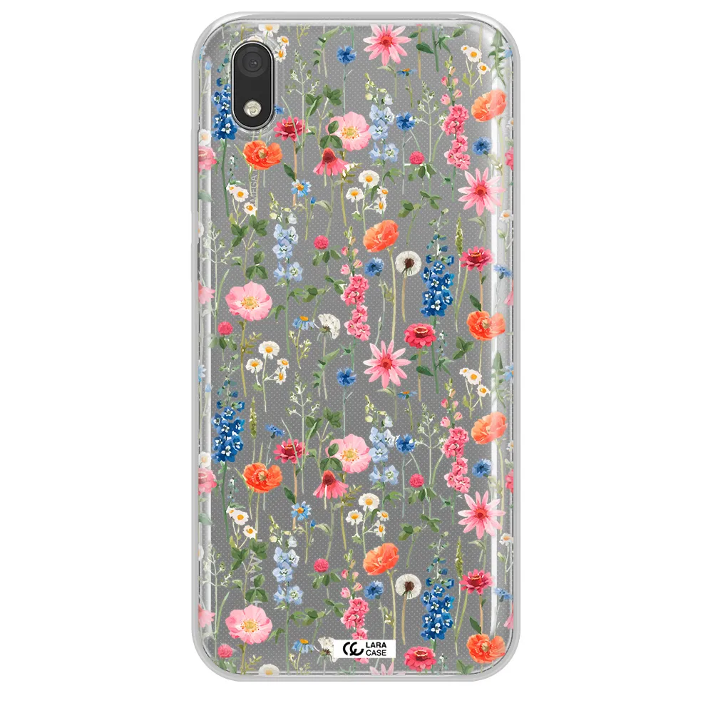 Green Blue Red Flowers Huawei Honor 8S Clear TPU Case