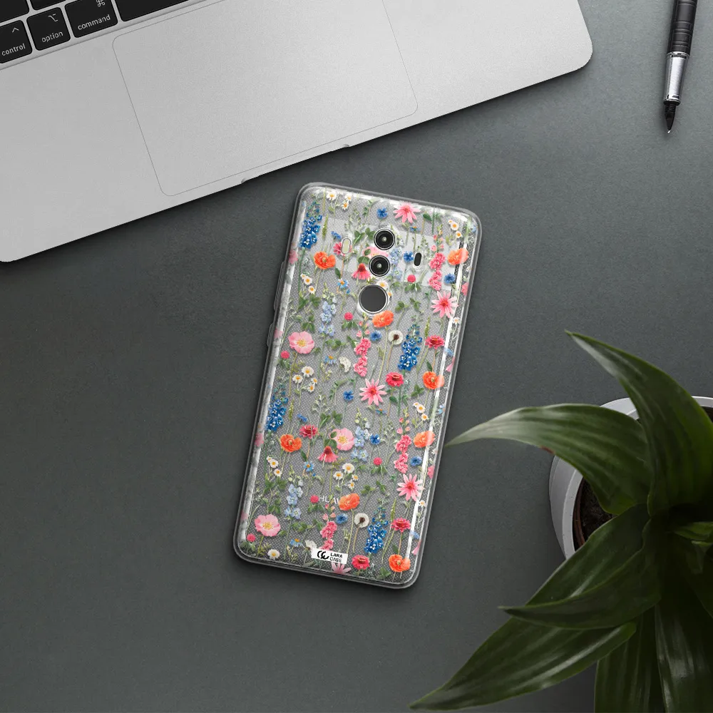 Green Blue Red Flowers Huawei Mate 10 Clear TPU Case
