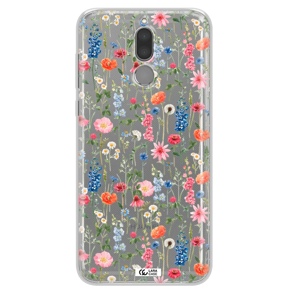 Green Blue Red Flowers Huawei Mate 10 Lite Clear TPU Case