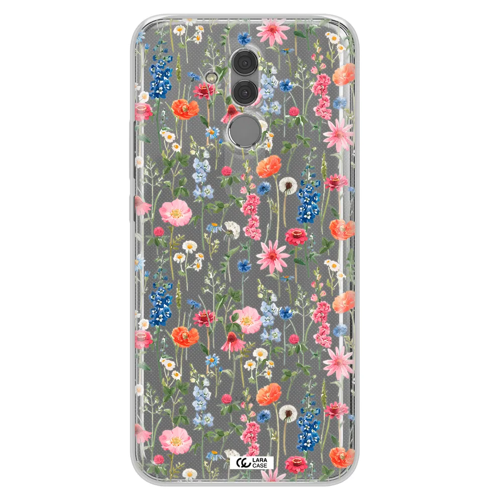 Green Blue Red Flowers Huawei Mate 20 Lite Clear TPU Case