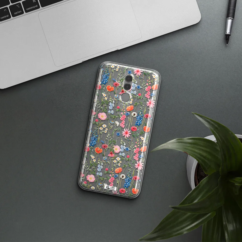 Green Blue Red Flowers Huawei Mate 20 Lite Clear TPU Case