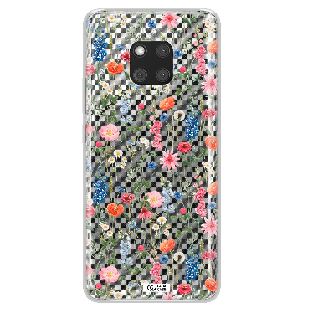 Green Blue Red Flowers Huawei Mate 20 Pro Clear TPU Case