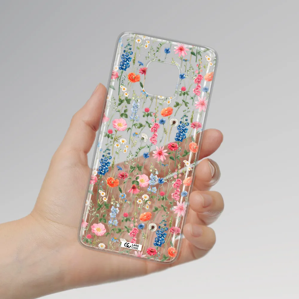 Green Blue Red Flowers Huawei Mate 20 Pro Clear TPU Case