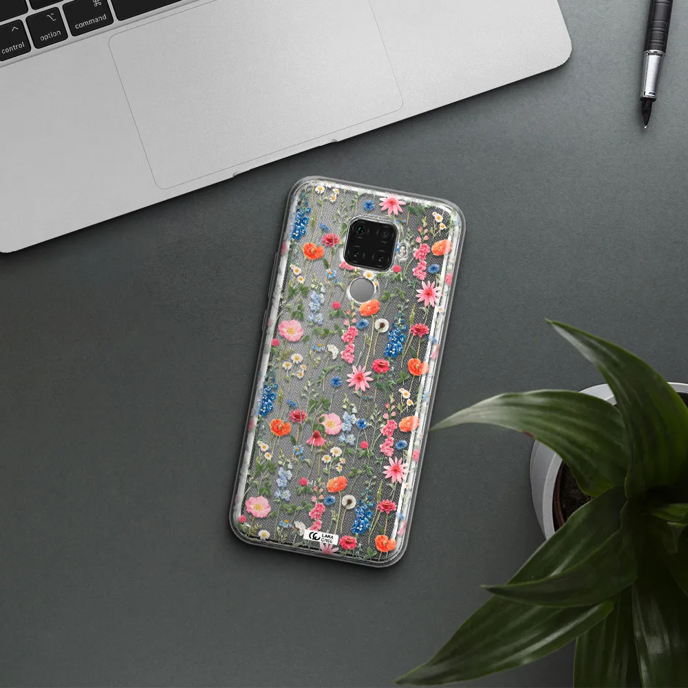 Green Blue Red Flowers Huawei Mate 30 Lite Clear TPU Case