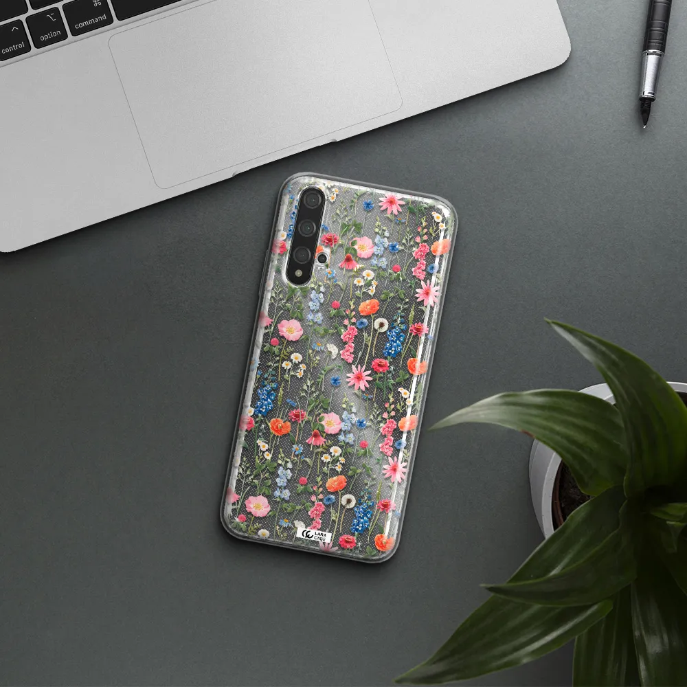 Green Blue Red Flowers Huawei Nova 5t Clear TPU Case