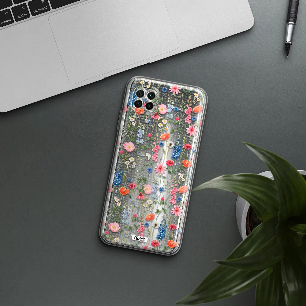 Green Blue Red Flowers Huawei Nova 7I Clear Tpu Case