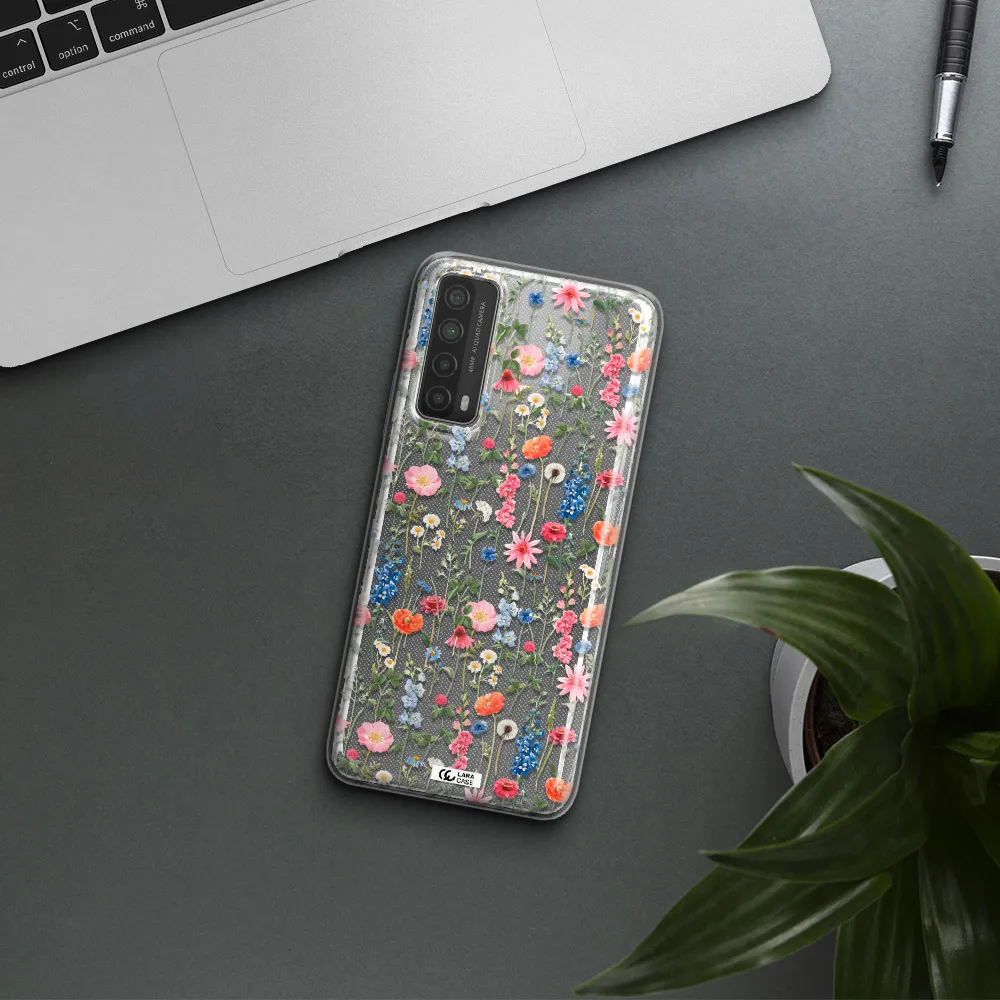 Green Blue Red Flowers Huawei P Smart 2021 Clear TPU Case