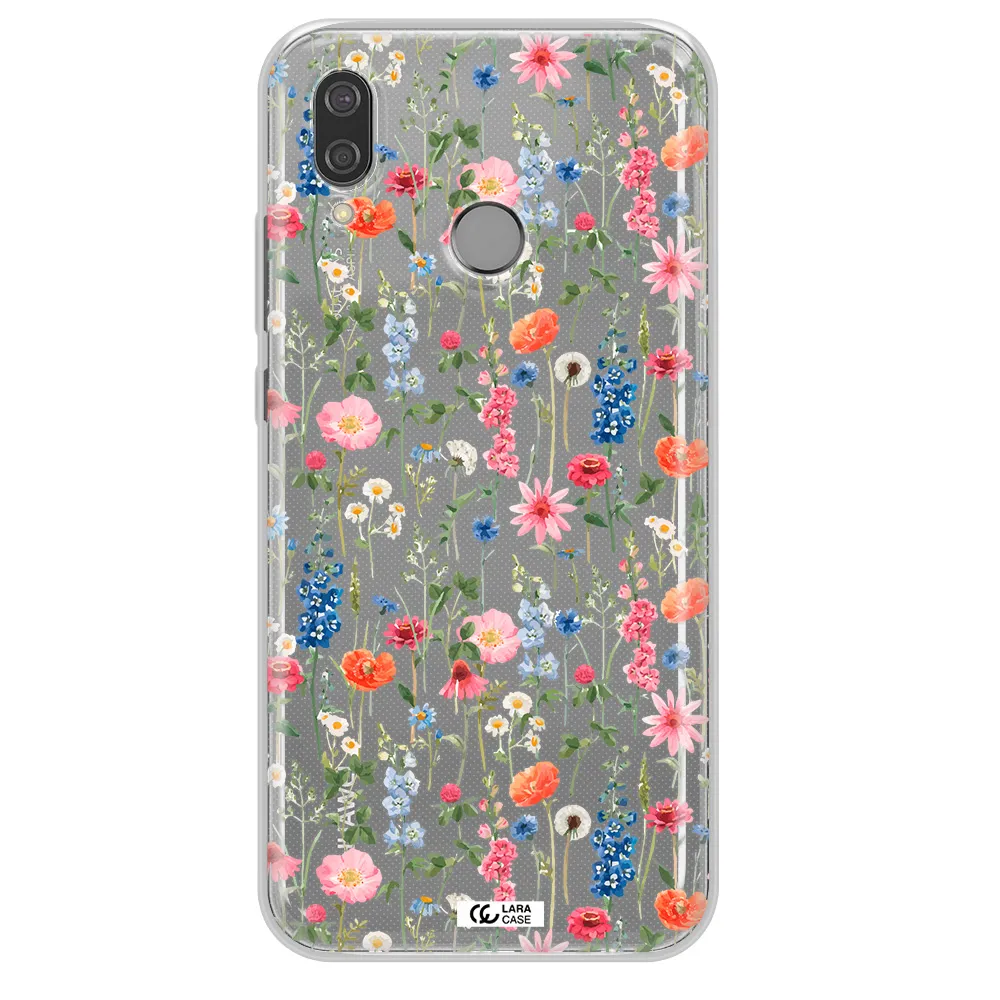 Green Blue Red Flowers Huawei P20 Lite Clear TPU Case
