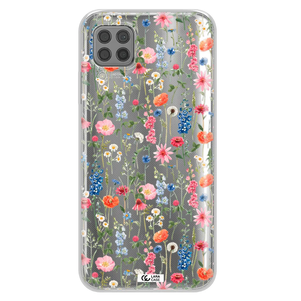Green Blue Red Flowers Huawei P40 Lite Clear TPU Case