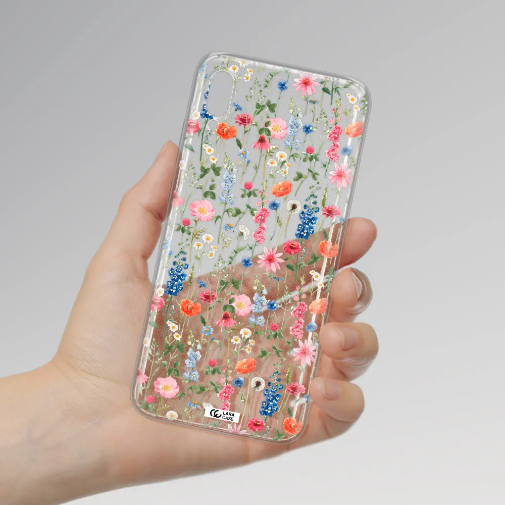 Green Blue Red Flowers Huawei Y6 Pro 2019 Clear TPU Case