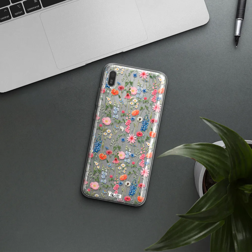 Green Blue Red Flowers Huawei Y6 Pro 2019 Clear TPU Case