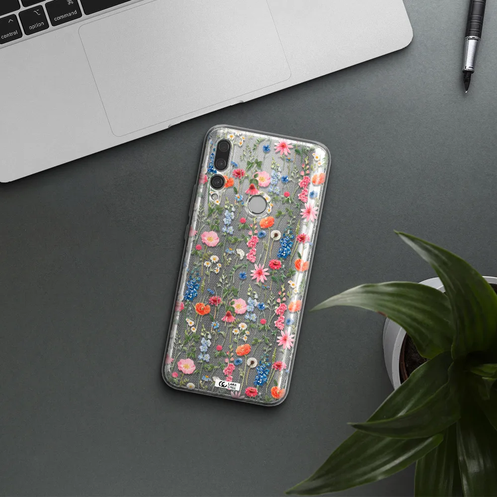 Green Blue Red Flowers Huawei Y9 Prime 2019 Clear TPU Case
