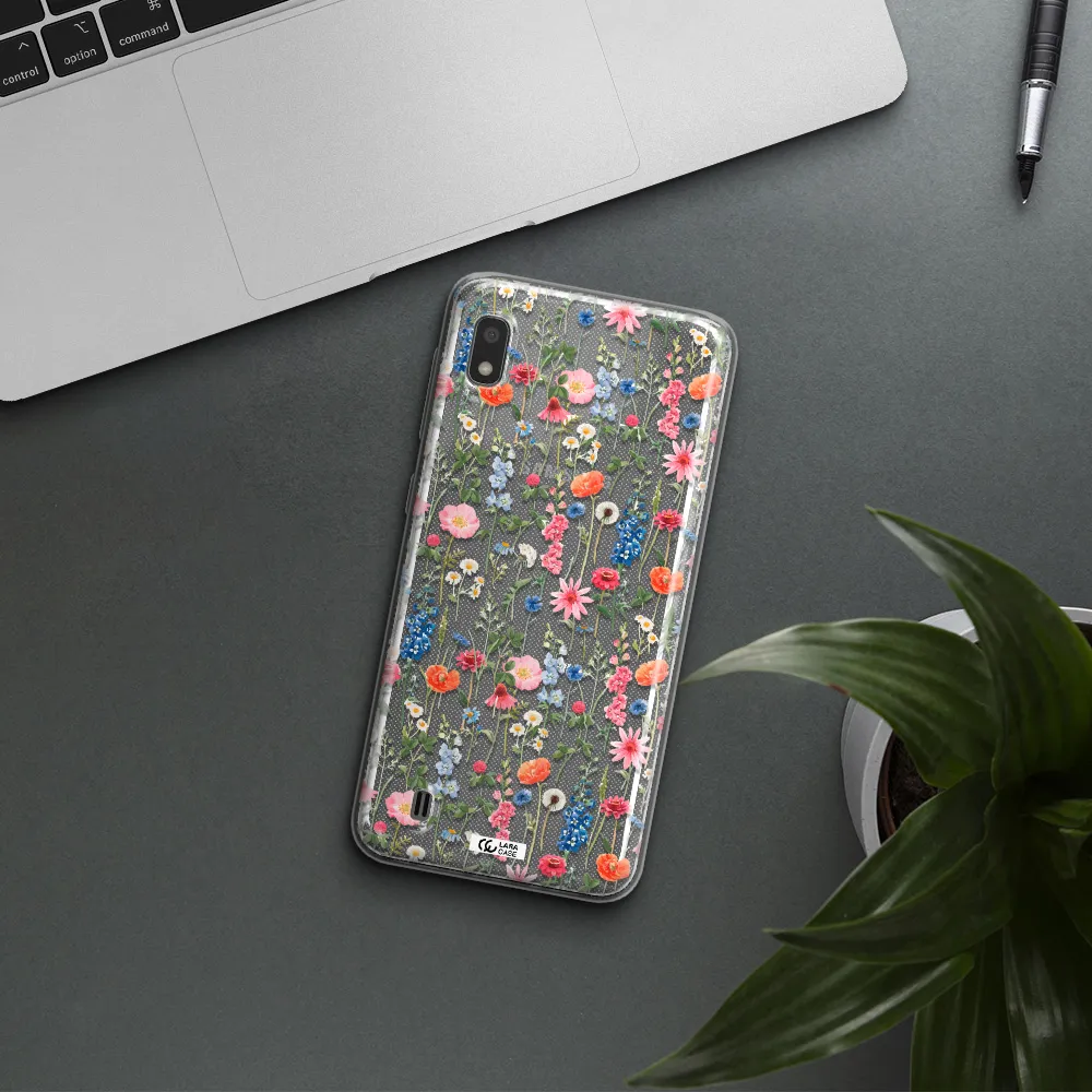 Green Blue Red Flowers Samsung A10 Clear TPU Case