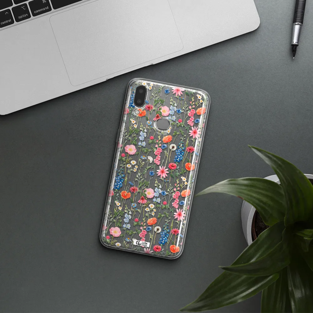 Green Blue Red Flowers Samsung A10S Clear TPU Case