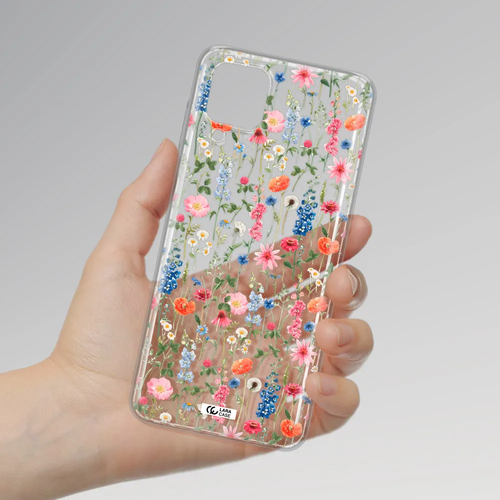 Green Blue Red Flowers Samsung A12 4g Clear TPU Case